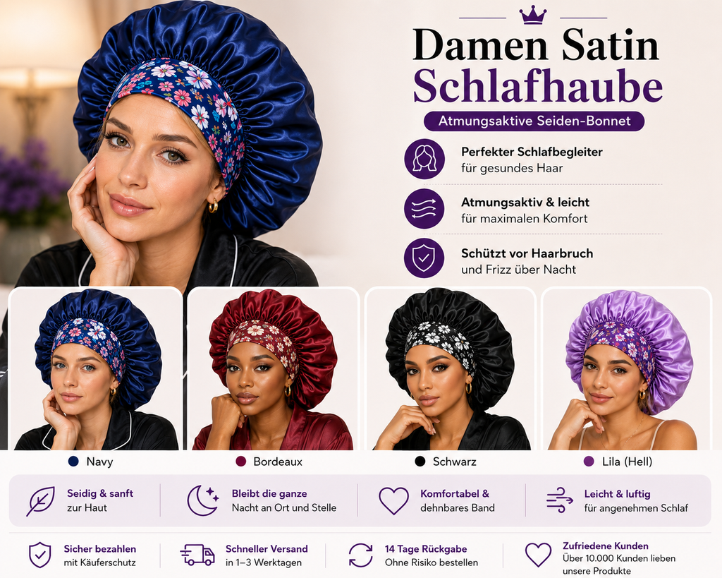 Layali Satin Schlafhaube – Sanfter Schutz für dein Haar