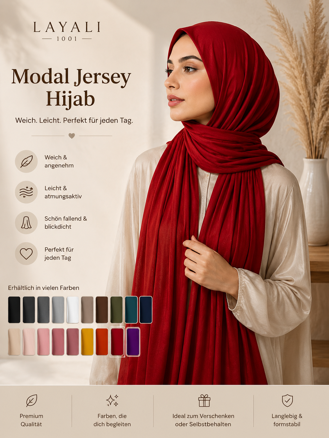 
🧕 Layali – Modal Jersey Hijab: Your Everyday Essential in Soft Quality quality