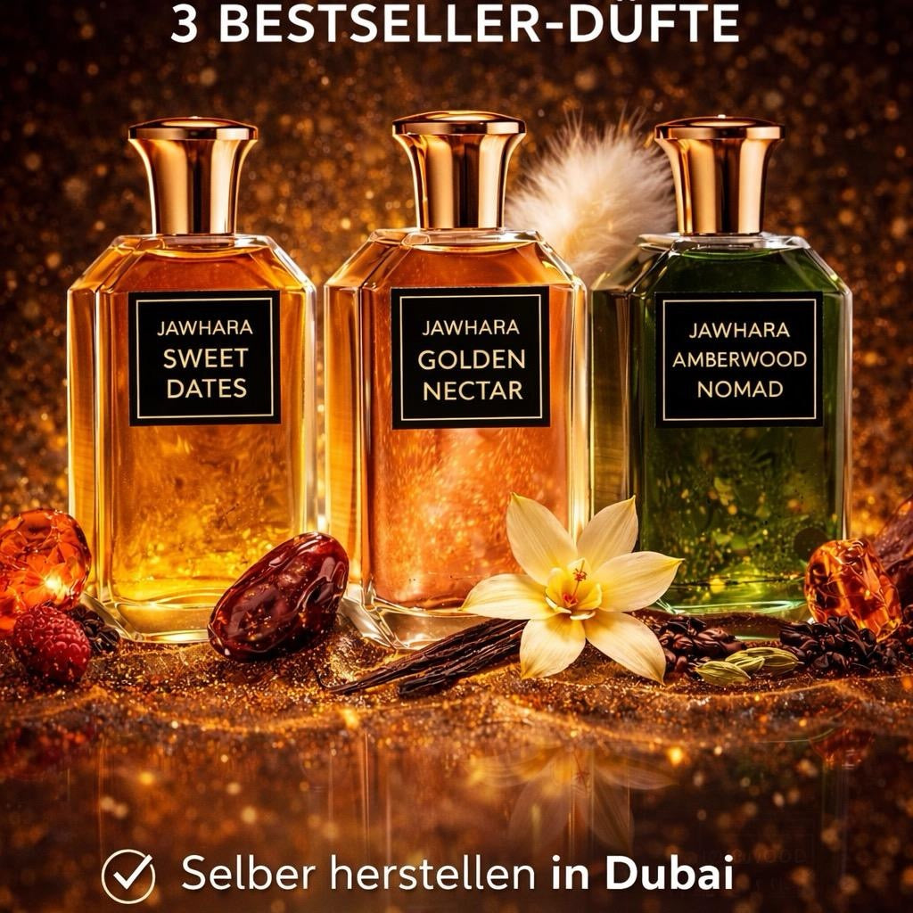 💎 JAWHARA Luxus Parfum 🌙 | Sweet Dates 🌴 Golden Nectar 🍯 Amberwood Nomad 🪵 | 100 ml Unisex Eau de Parfum