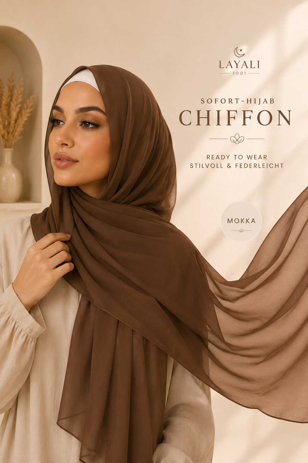 Layali – Ready-to-Wear Chiffon Hijab: Stylish, Lightweight & Effortless