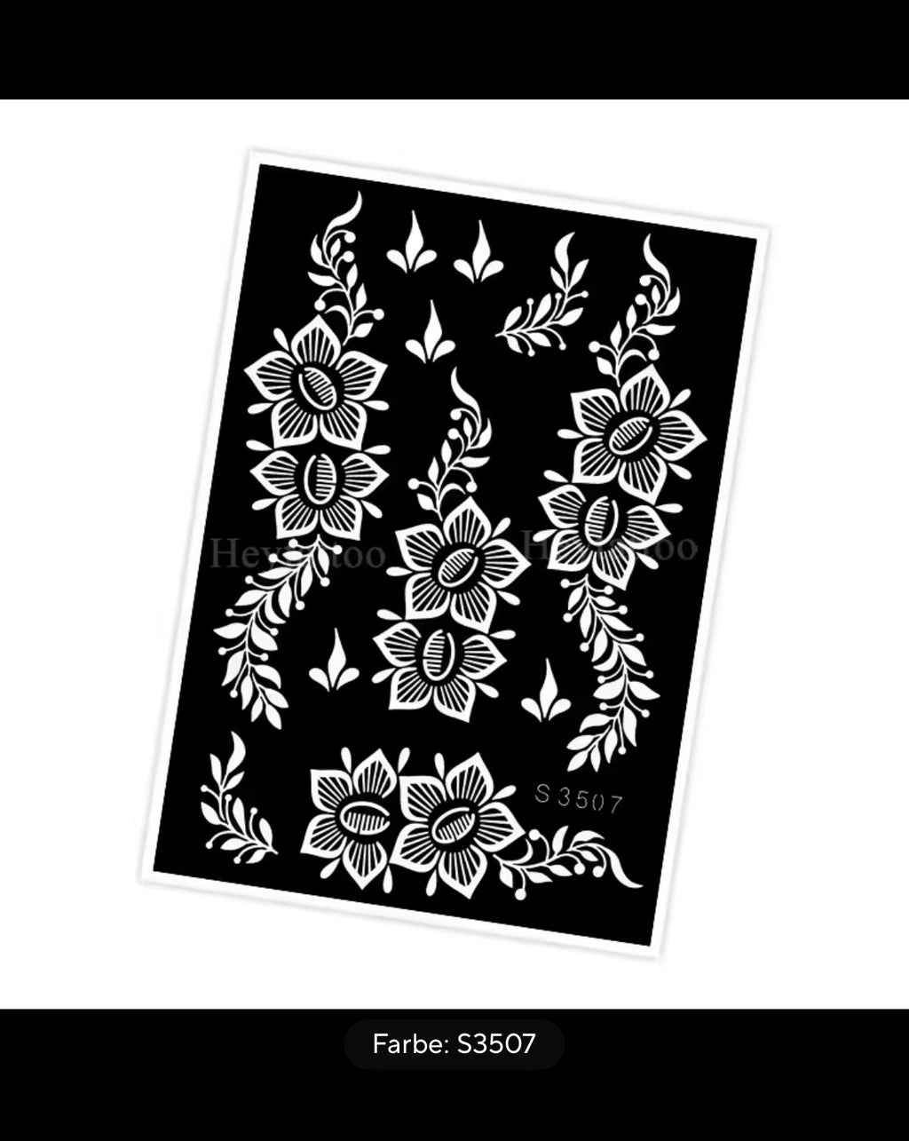 Layali Blumen-Henna Schablone – Waterproof Mehndi Design