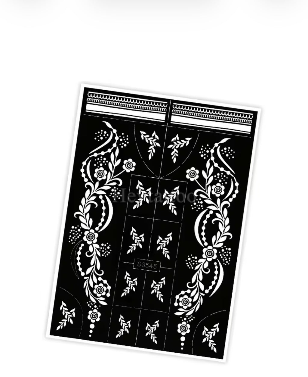 Layali Blumen-Henna Schablone – Waterproof Mehndi Design