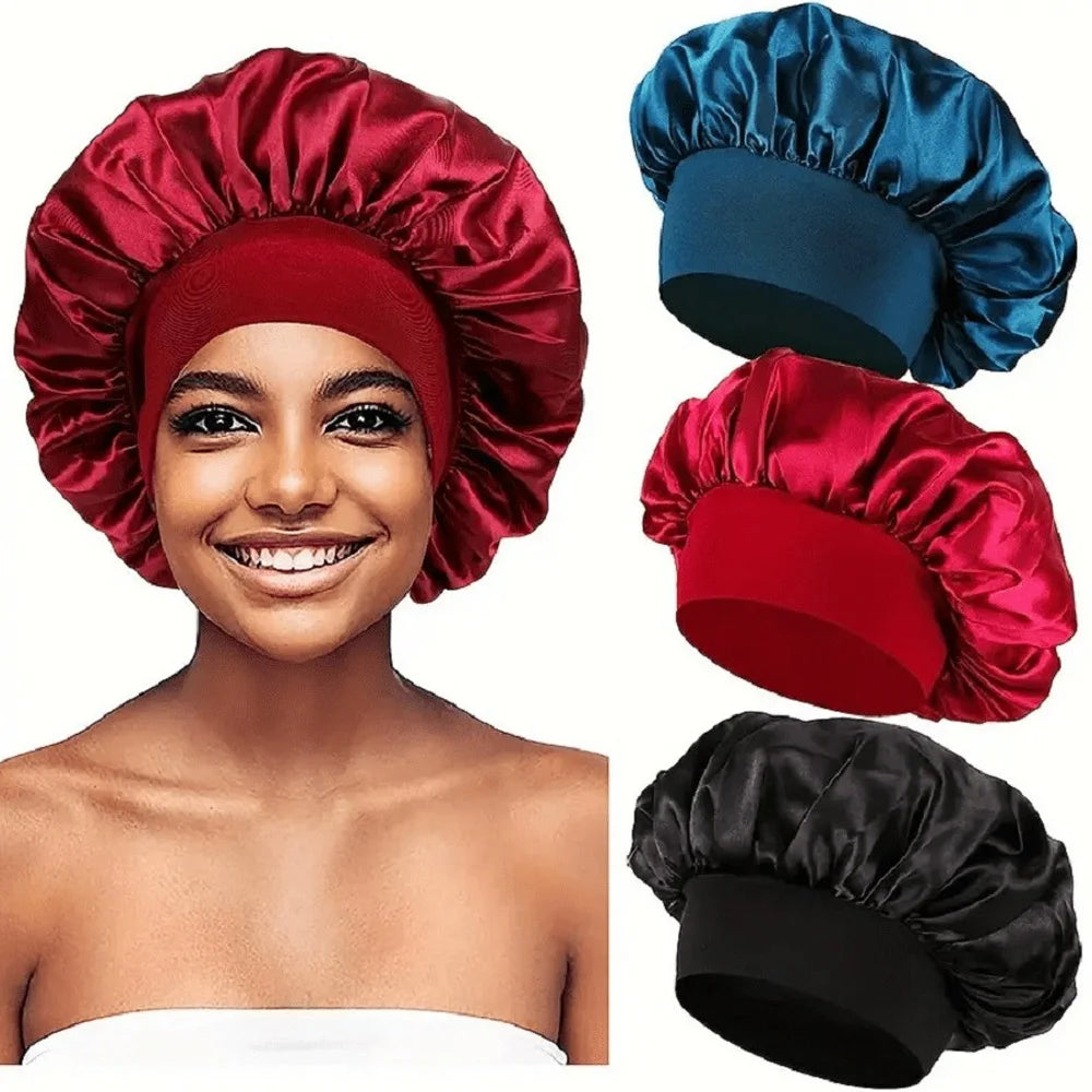 💤 Satin Schlafhaube für Damen & Herren – Komfortable Nachtmütze für Haarpflege, Schutz & Stil