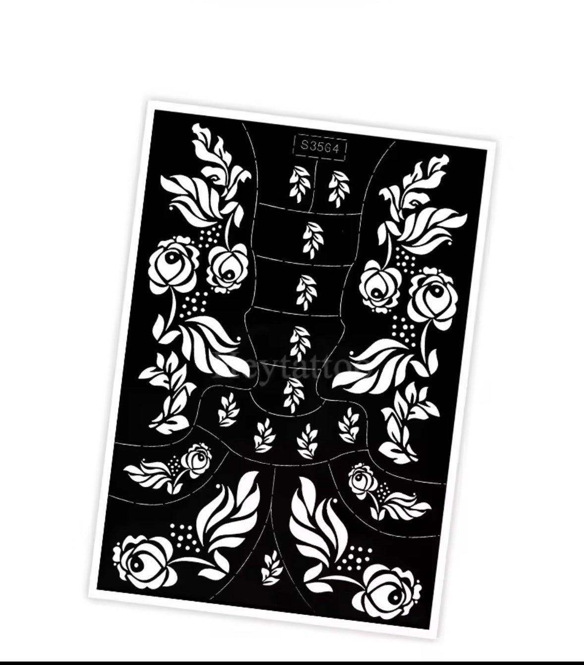 Layali Blumen-Henna Schablone – Waterproof Mehndi Design