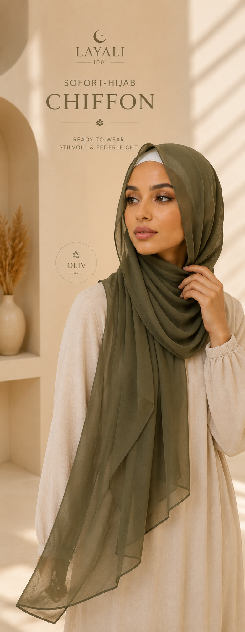 Layali – Ready-to-Wear Chiffon Hijab: Stylish, Lightweight & Effortless