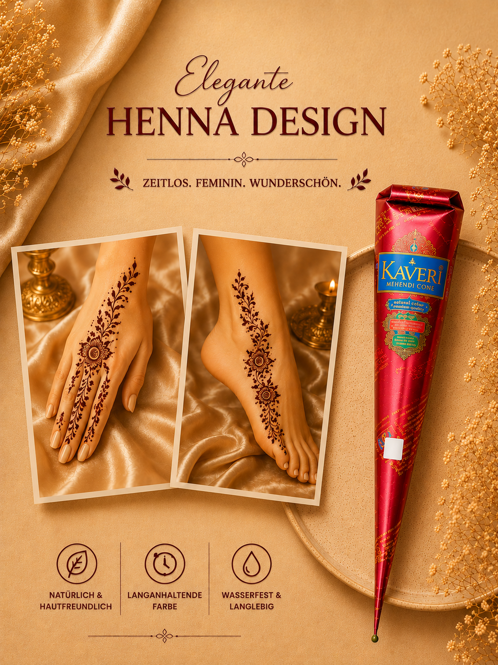 Layali Natural Brown Henna Cream – Temporäre Tattoo Creme