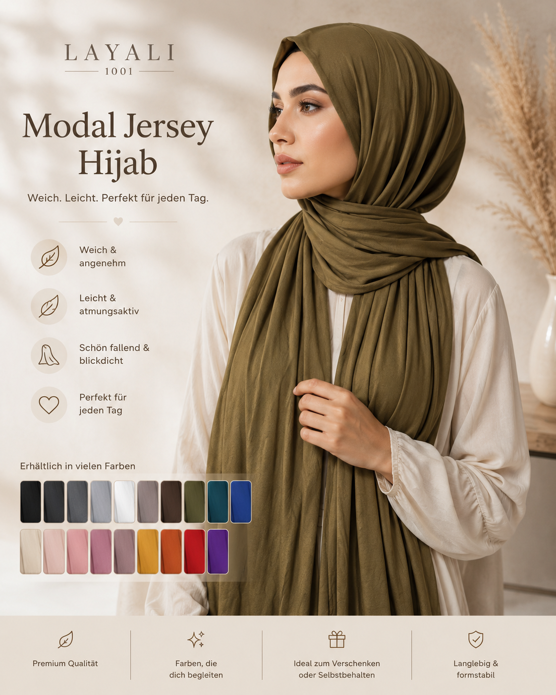 
🧕 Layali – Modal Jersey Hijab: Your Everyday Essential in Soft Quality quality