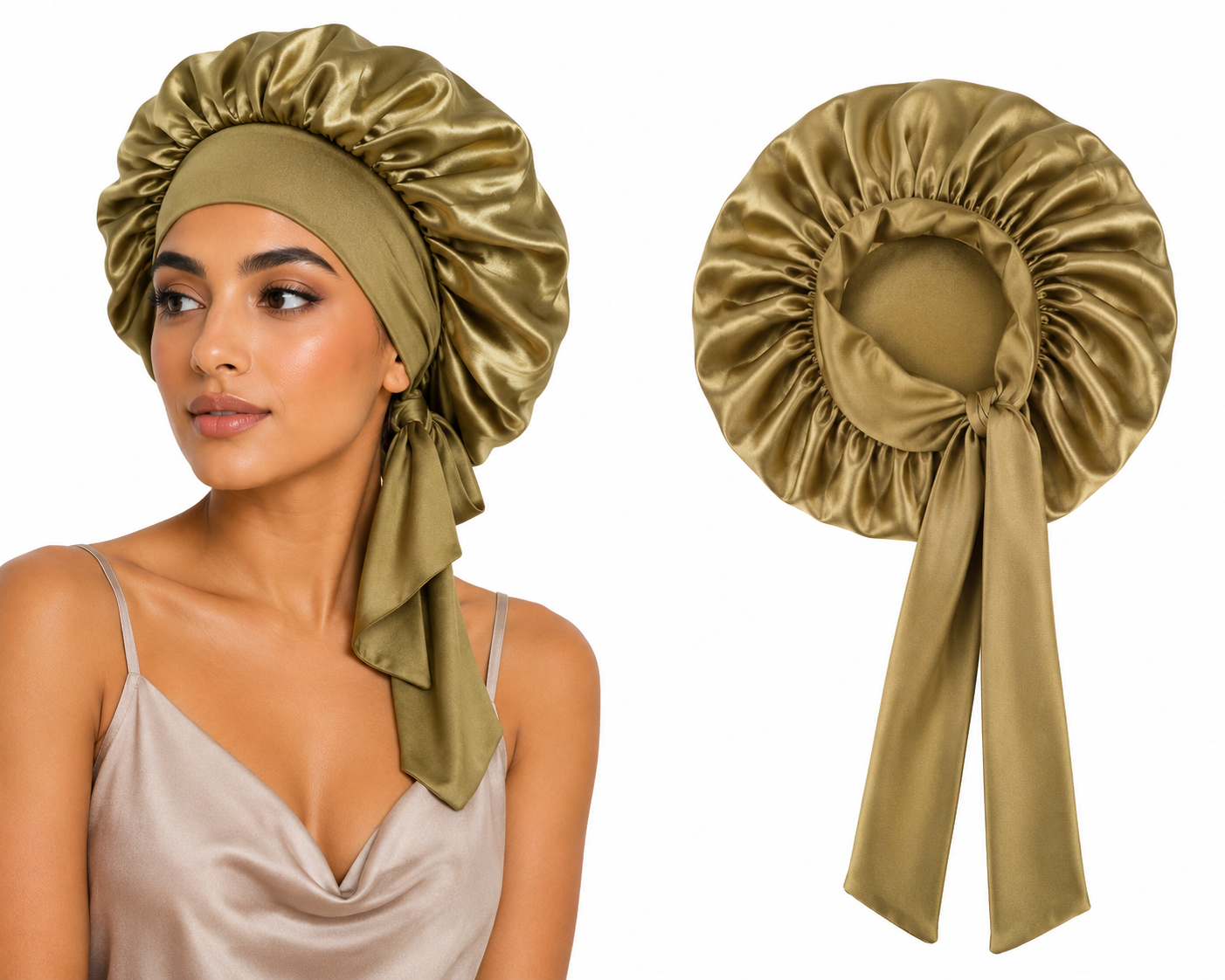 Layali Satin Schlafhaube – Verstellbar & Elegant
