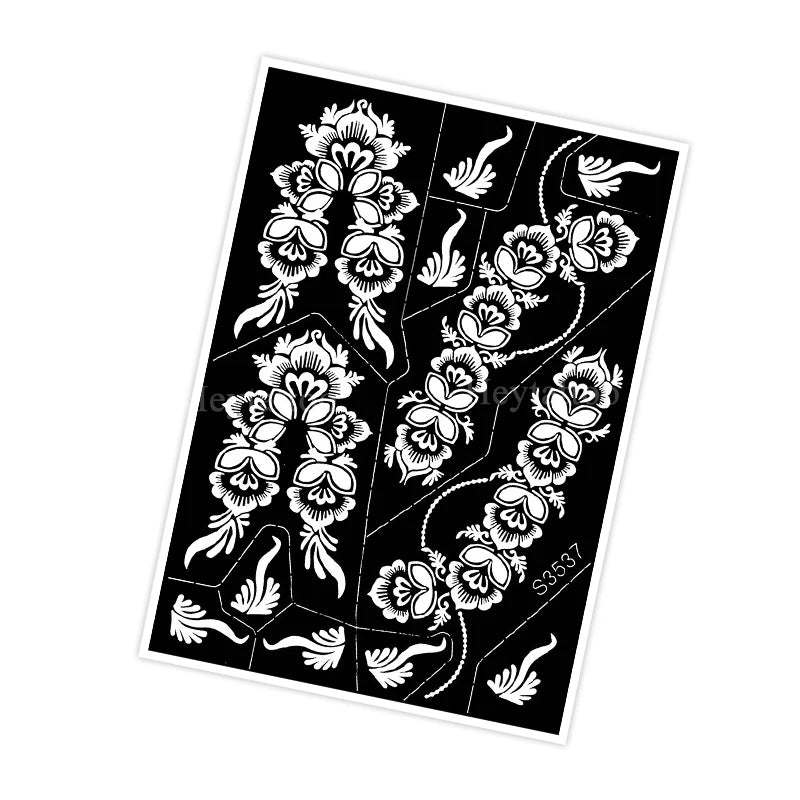 Waterproof Henna Stencil for Women Flower Mehndi Design Tattoo Stencil for Hand Foot Body Painting Tattoo Template Tatoo Tools