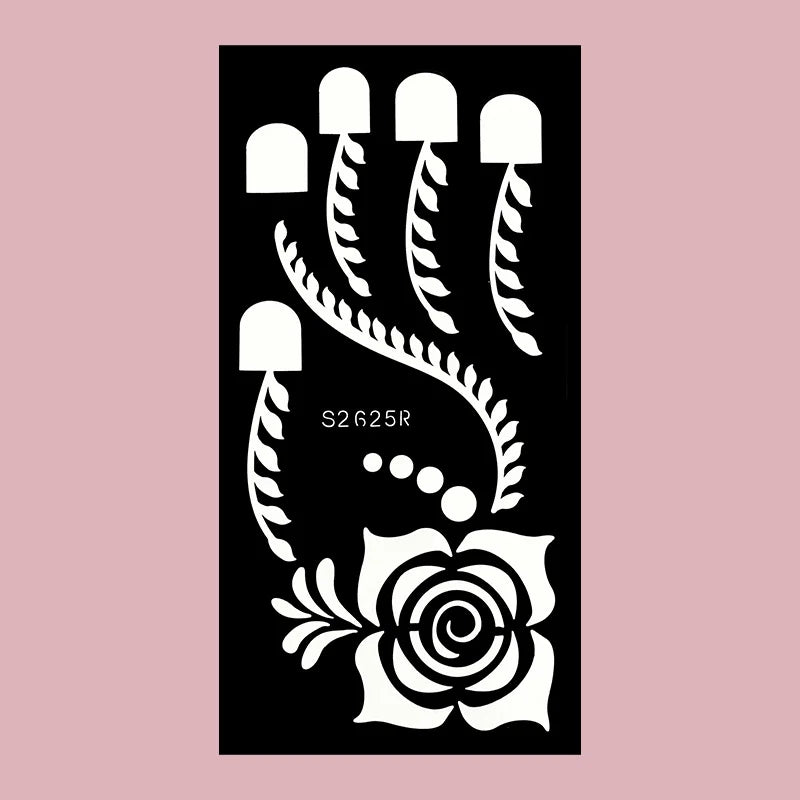 🌙 Layali Henna-Schablone „Moon Flower“ – Ramadan-Edition für Hände & Körperkunst ✨