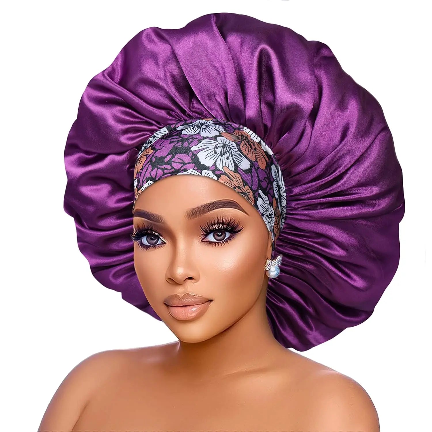 ✨ Damen Satin Schlafhaube – Atmungsaktive Seiden-Bonnet, Breites Elastikband, Komfortabel & Schonend für Haare