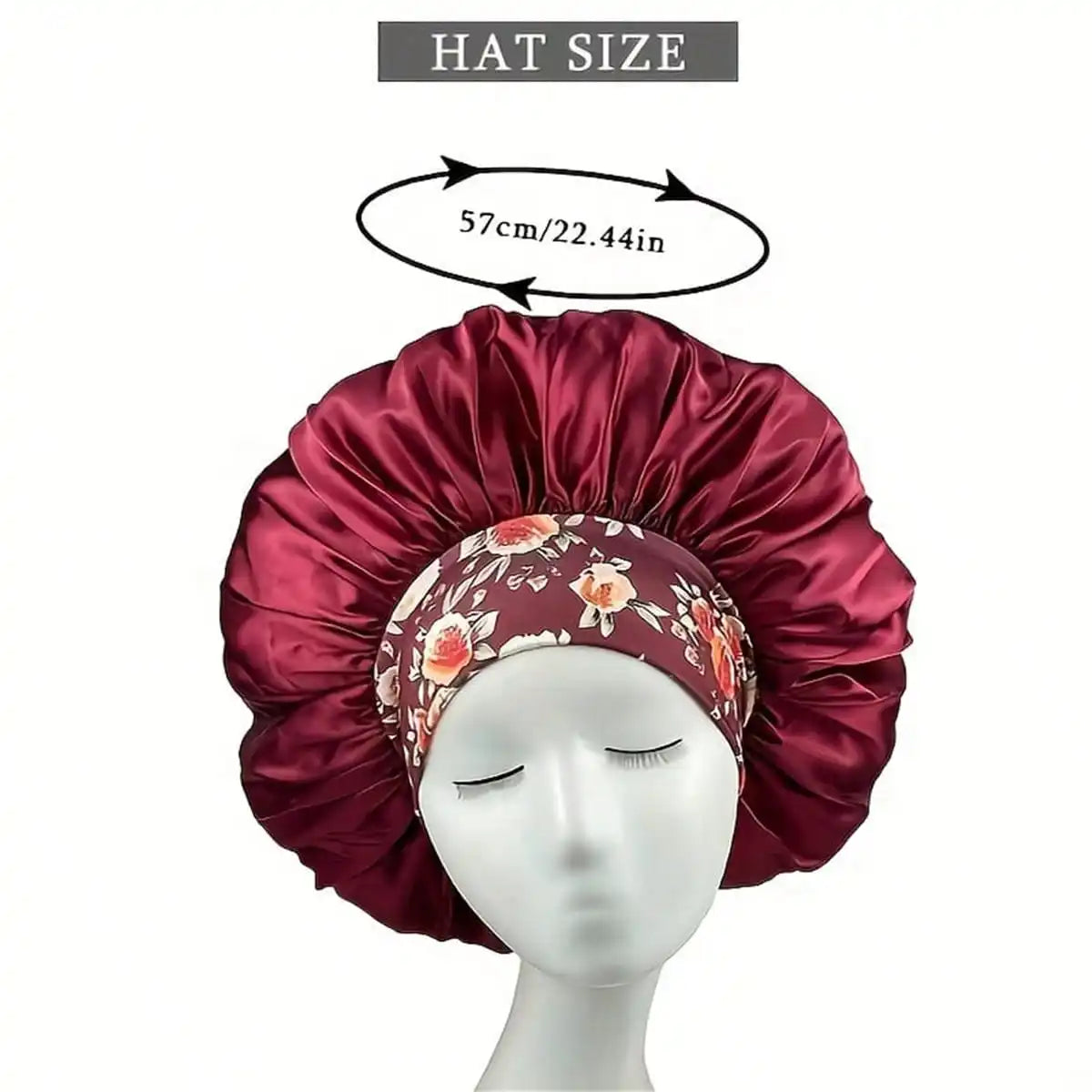 ✨ Damen Satin Schlafhaube – Atmungsaktive Seiden-Bonnet, Breites Elastikband, Komfortabel & Schonend für Haare