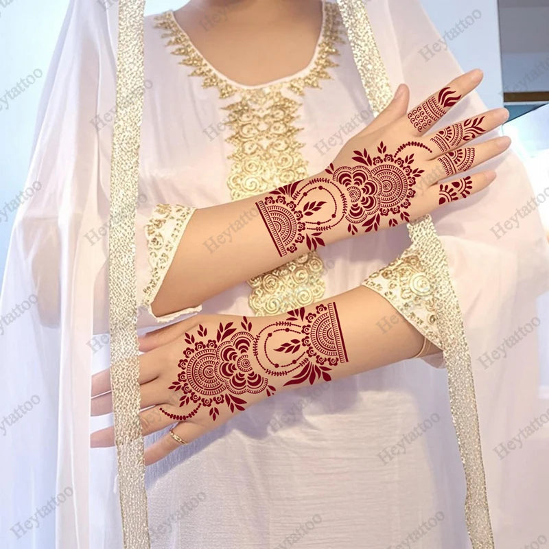 Waterproof Henna Stencil for Women Flower Mehndi Design Tattoo Stencil for Hand Foot Body Painting Tattoo Template Tatoo Tools