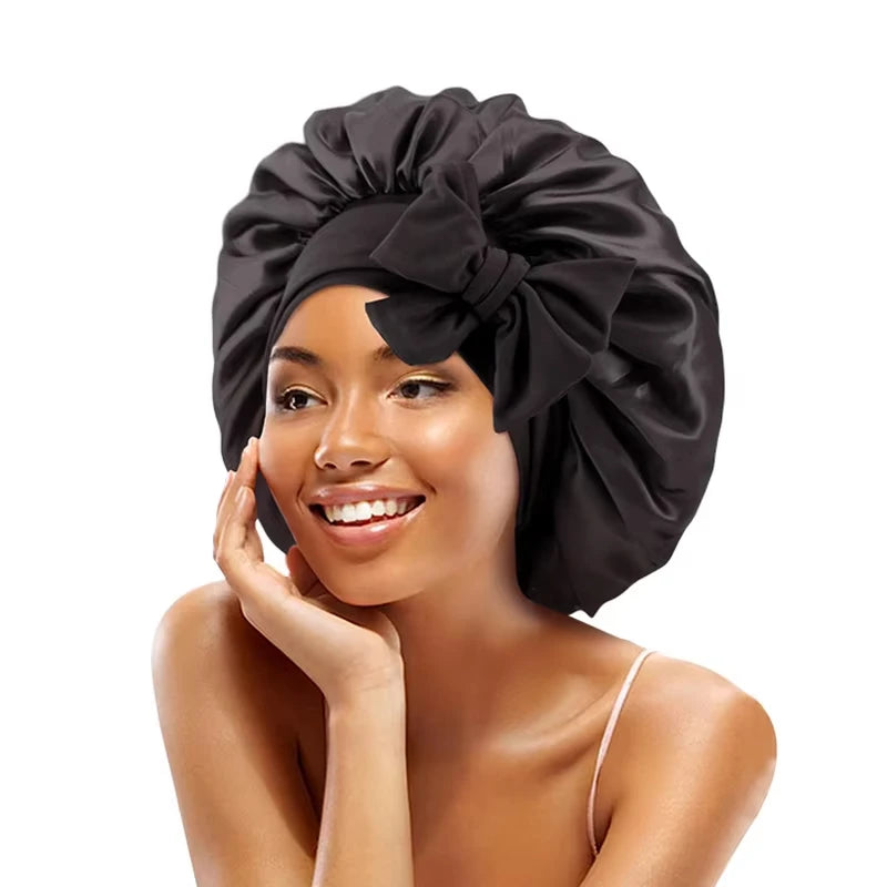 🛍 Satin Schlafhaube mit Band – Verstellbare Seidenhaube für Damen &amp; Herren | Haar-Schutz für die Nacht