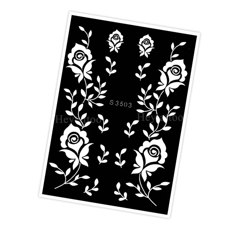 Waterproof Henna Stencil for Women Flower Mehndi Design Tattoo Stencil for Hand Foot Body Painting Tattoo Template Tatoo Tools