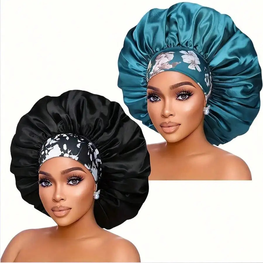 ✨ Damen Satin Schlafhaube – Atmungsaktive Seiden-Bonnet, Breites Elastikband, Komfortabel & Schonend für Haare