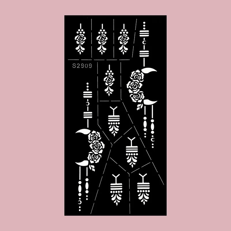 🌙 Layali Henna-Schablone „Moon Flower“ – Ramadan-Edition für Hände & Körperkunst ✨