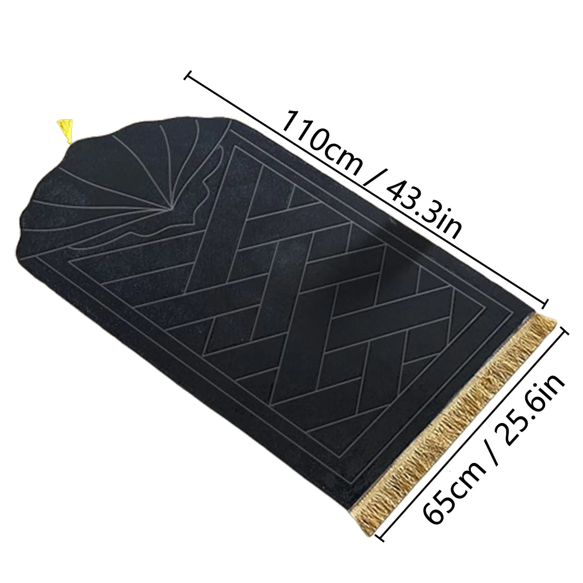 🕌 Layali Thickened Sponge Prayer Mat mit Fransen – Weich, Leicht & Vielseitig 🧳✨