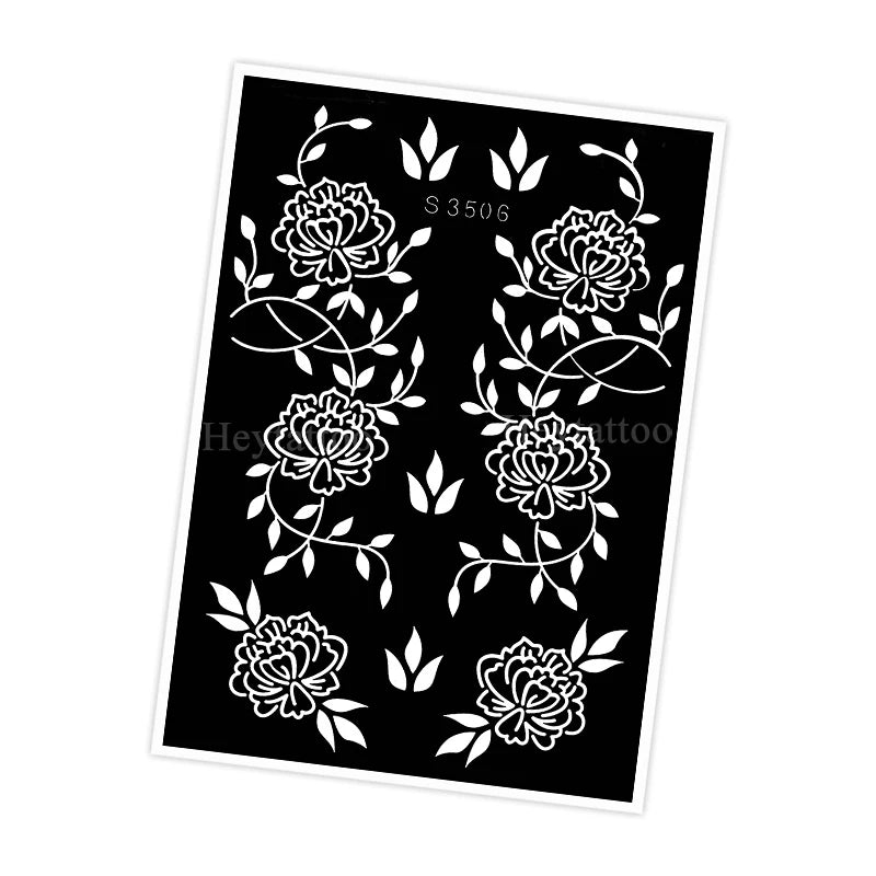 Waterproof Henna Stencil for Women Flower Mehndi Design Tattoo Stencil for Hand Foot Body Painting Tattoo Template Tatoo Tools