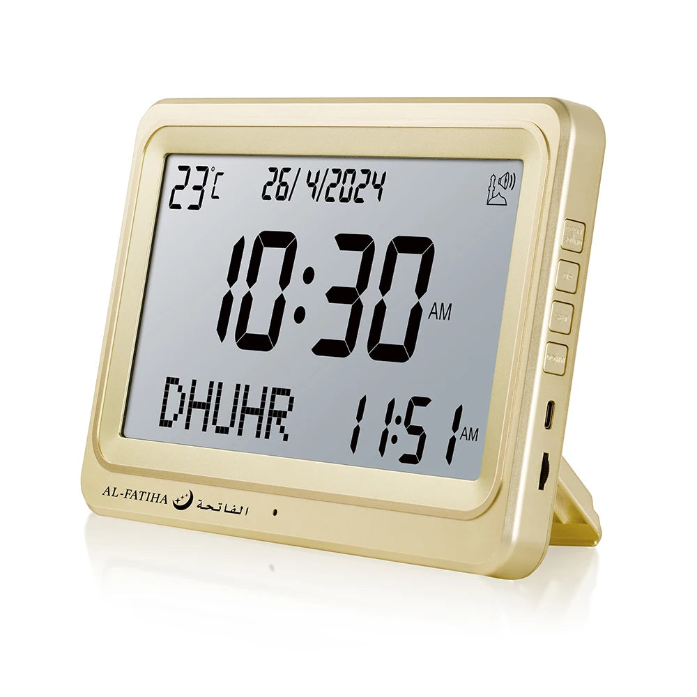 Layali LCD Azan Uhr – 8 Athan-Stilvolle Gebetsuhr mit Hijri-Kalender