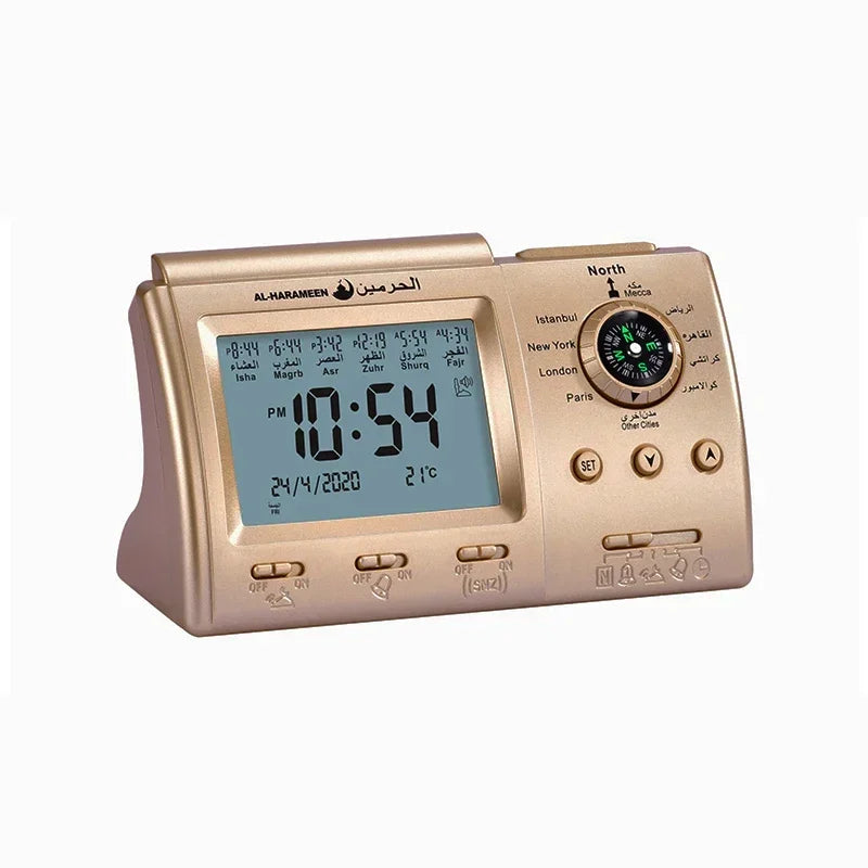 Layali LCD Azan Uhr – 8 Athan-Stilvolle Gebetsuhr mit Hijri-Kalender