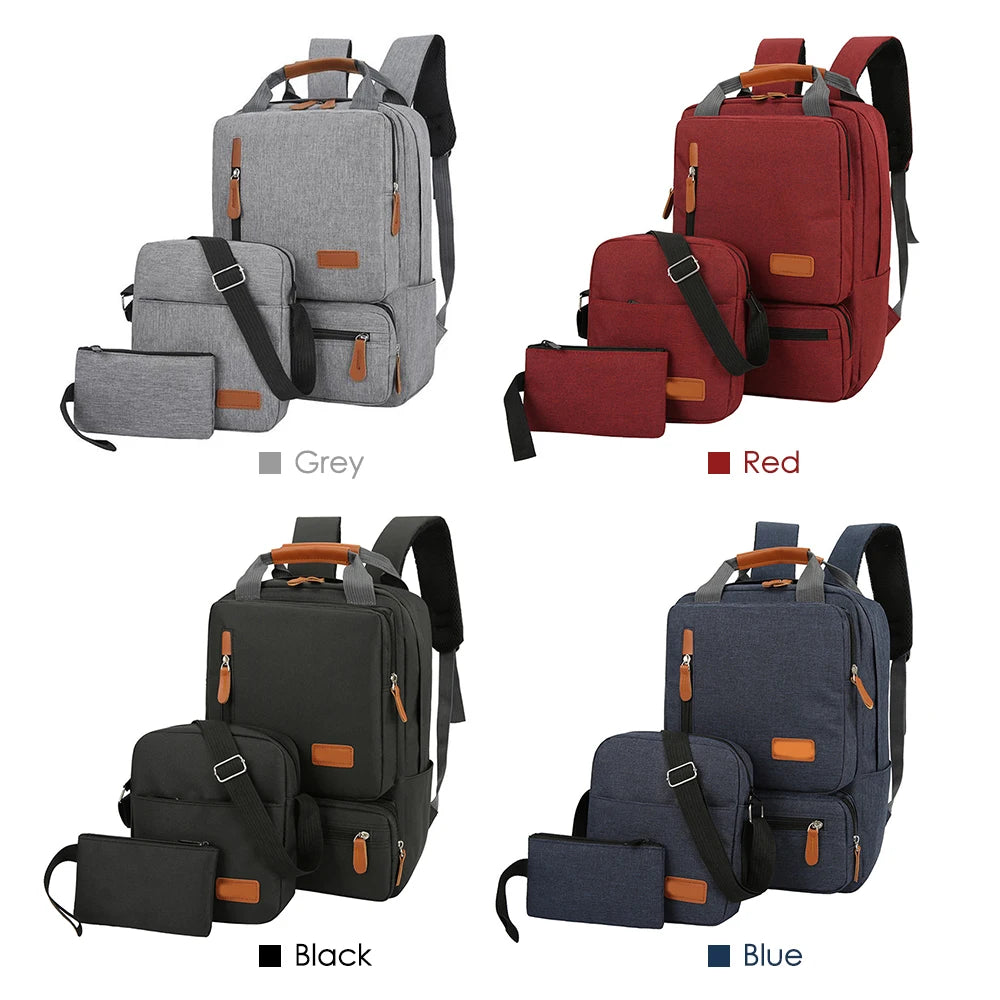 ✨Layali 3-teiliges Rucksack-Set – Laptoprucksack, Umhängetasche & kleine Tasche | Für Schule, Uni, Business & Reisen