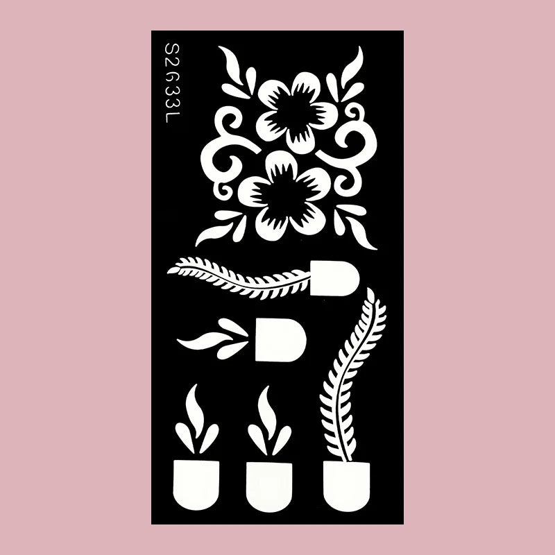 🌙 Layali Henna-Schablone „Moon Flower“ – Ramadan-Edition für Hände & Körperkunst ✨