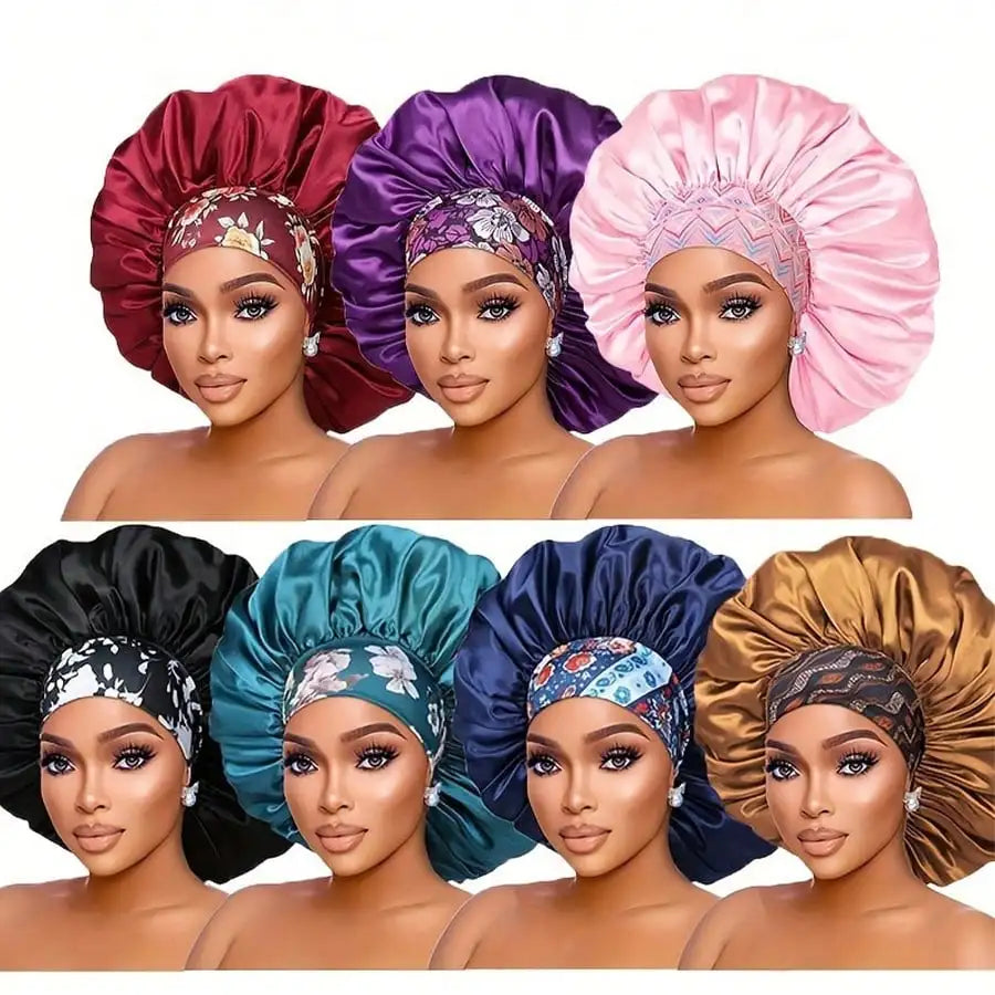 ✨ Damen Satin Schlafhaube – Atmungsaktive Seiden-Bonnet, Breites Elastikband, Komfortabel & Schonend für Haare