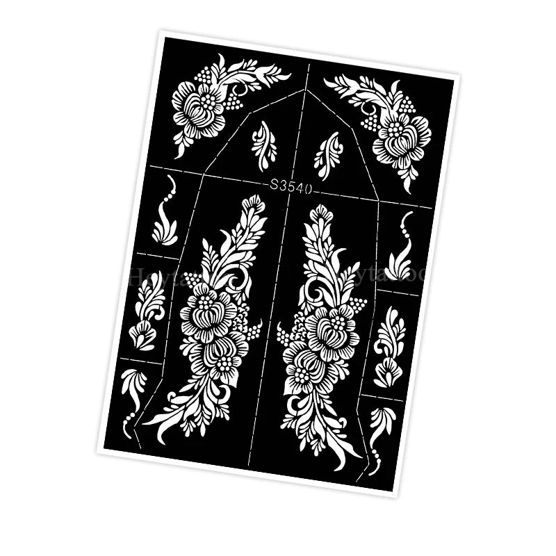 Waterproof Henna Stencil for Women Flower Mehndi Design Tattoo Stencil for Hand Foot Body Painting Tattoo Template Tatoo Tools