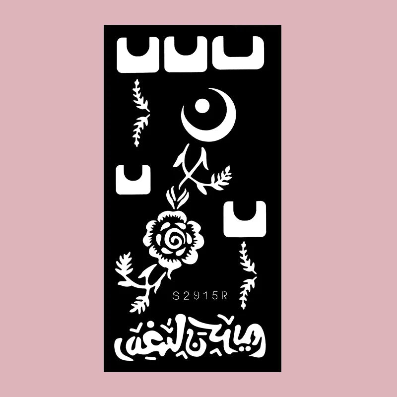🌙 Layali Henna-Schablone „Moon Flower“ – Ramadan-Edition für Hände & Körperkunst ✨