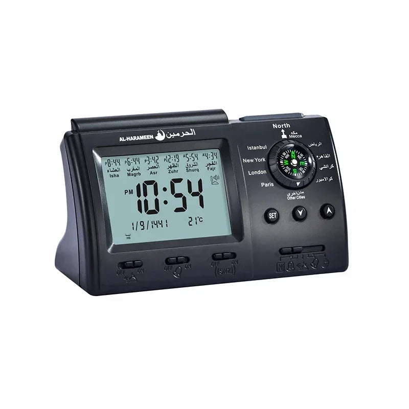 Layali LCD Azan Uhr – 8 Athan-Stilvolle Gebetsuhr mit Hijri-Kalender