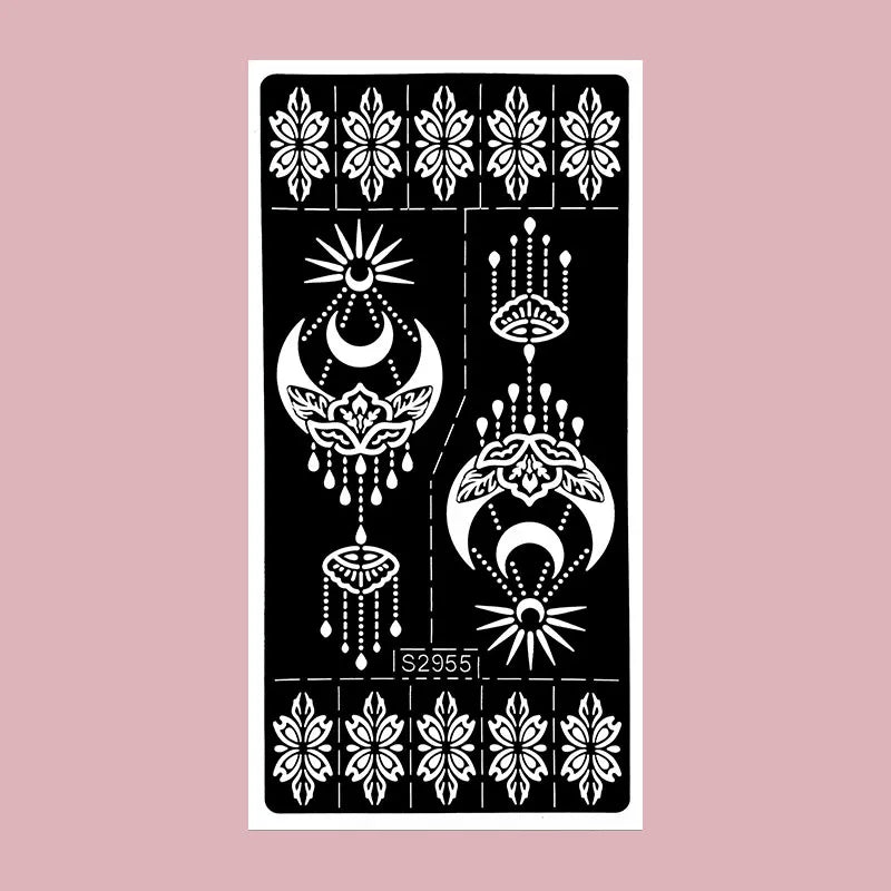 🌙 Layali Henna-Schablone „Moon Flower“ – Ramadan-Edition für Hände & Körperkunst ✨