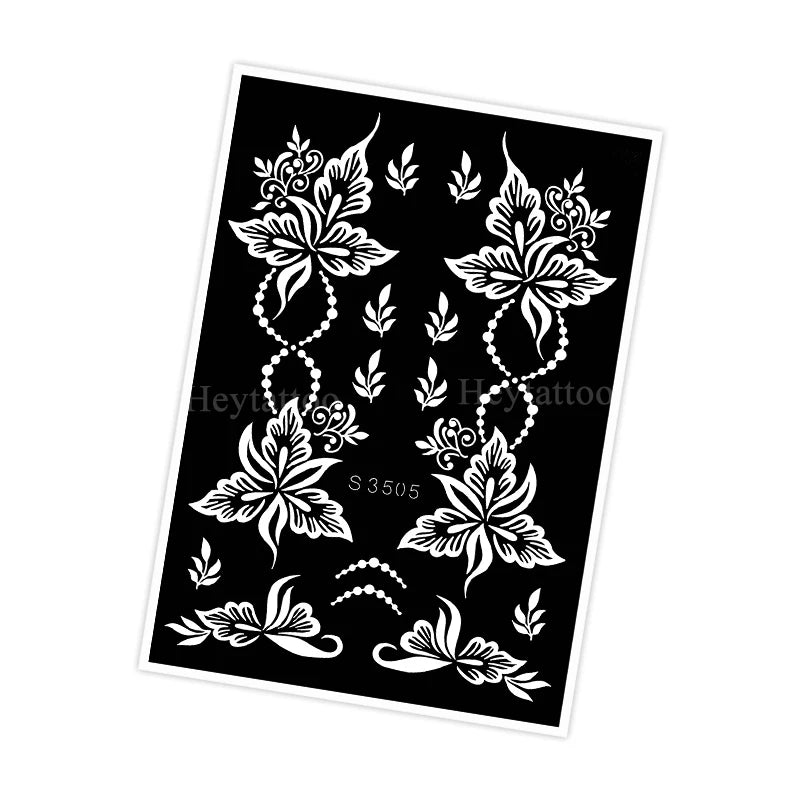 Waterproof Henna Stencil for Women Flower Mehndi Design Tattoo Stencil for Hand Foot Body Painting Tattoo Template Tatoo Tools