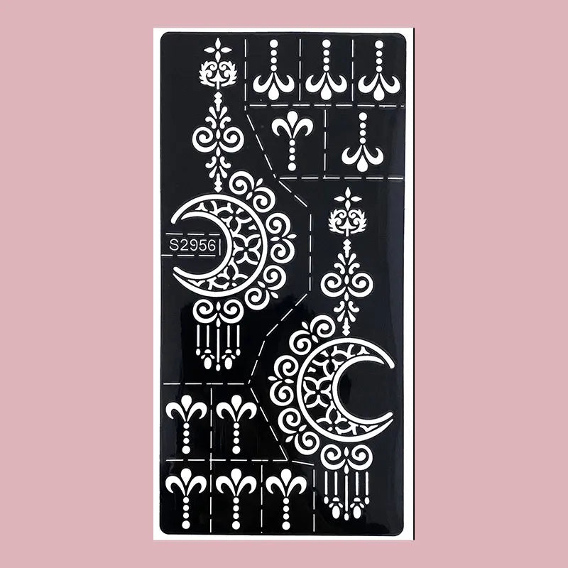 🌙 Layali Henna-Schablone „Moon Flower“ – Ramadan-Edition für Hände & Körperkunst ✨