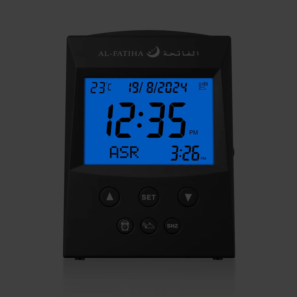Layali – Digitale Azan Tischuhr mit LED-Display und weltweitem Gebetszeiten-Reminder