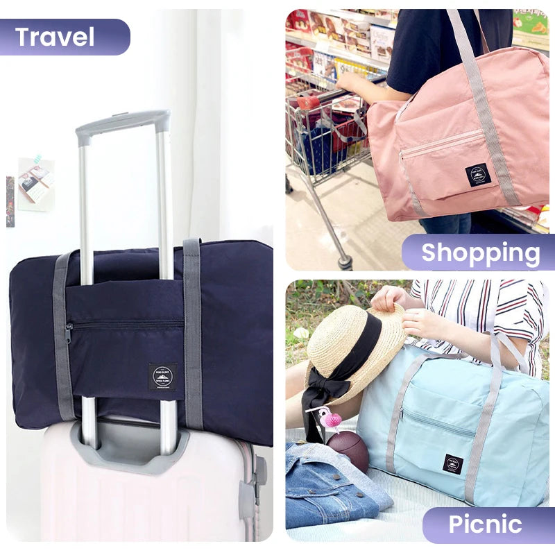 Faltbare Reisetasche – Handgepäck für Flugreisen | Leichte, geräumige Weekender-Tasche für Damen & Mädchen