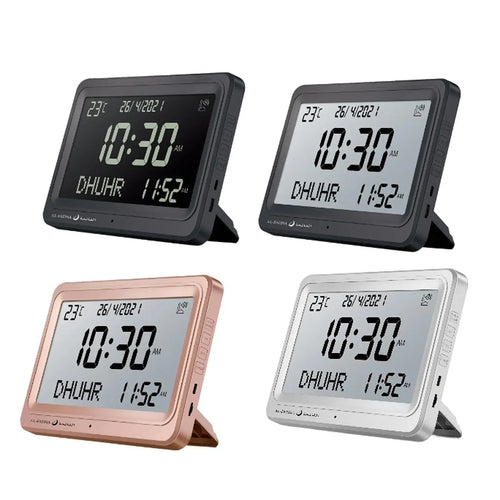 Layali LCD Azan Uhr – 8 Athan-Stilvolle Gebetsuhr mit Hijri-Kalender