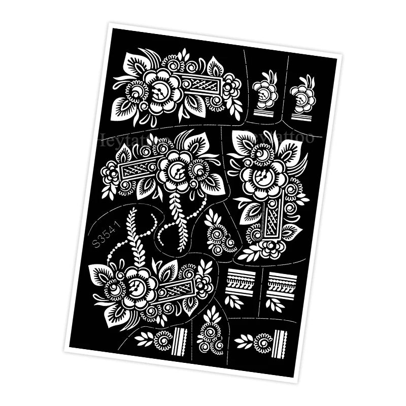 Waterproof Henna Stencil for Women Flower Mehndi Design Tattoo Stencil for Hand Foot Body Painting Tattoo Template Tatoo Tools
