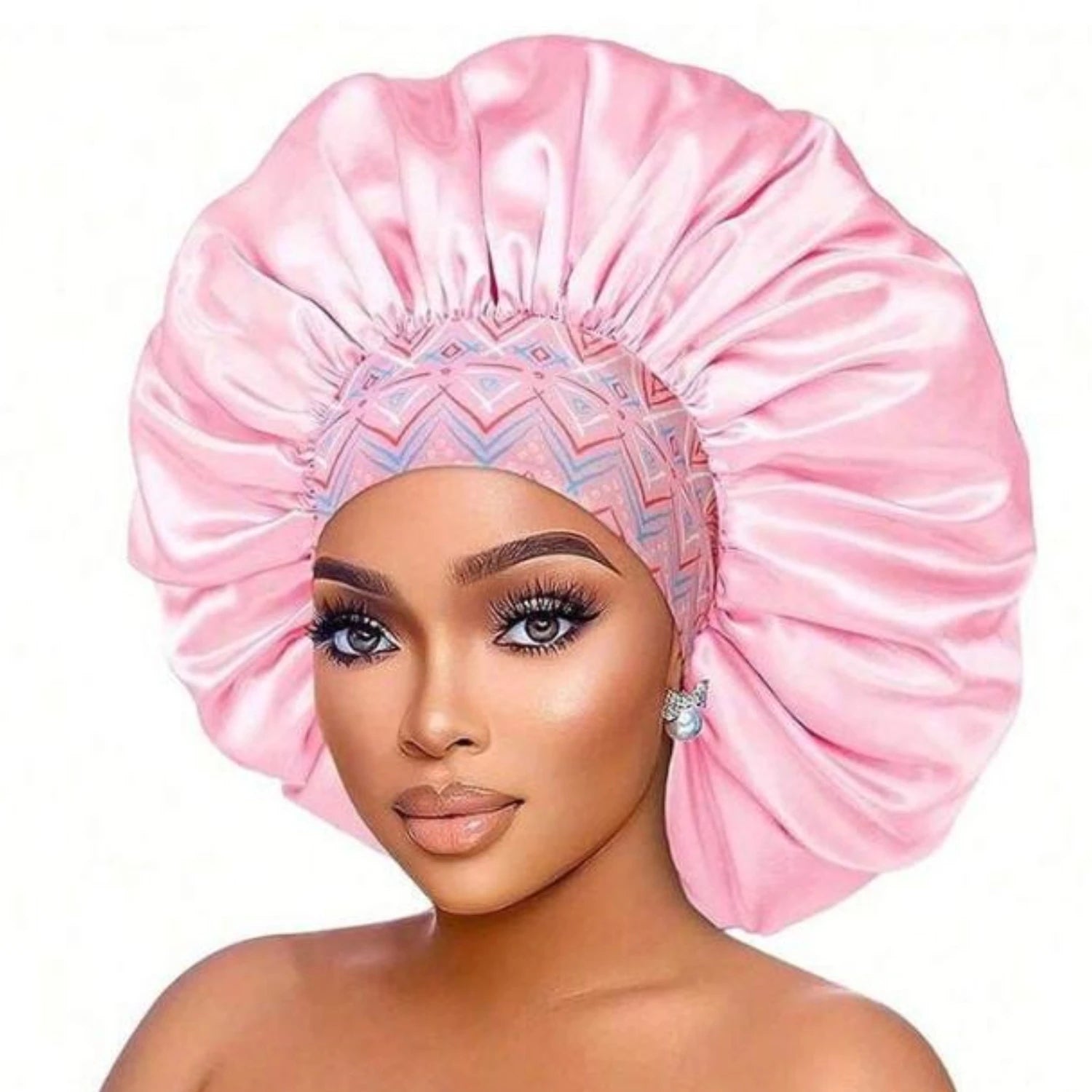 ✨ Damen Satin Schlafhaube – Atmungsaktive Seiden-Bonnet, Breites Elastikband, Komfortabel & Schonend für Haare