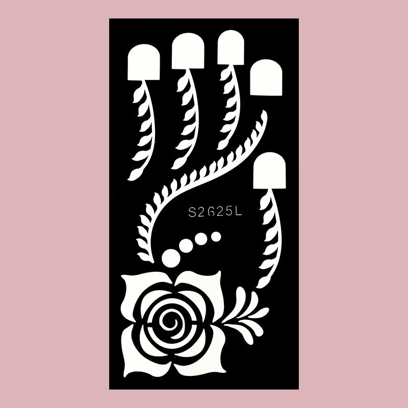 🌙 Layali Henna-Schablone „Moon Flower“ – Ramadan-Edition für Hände & Körperkunst ✨