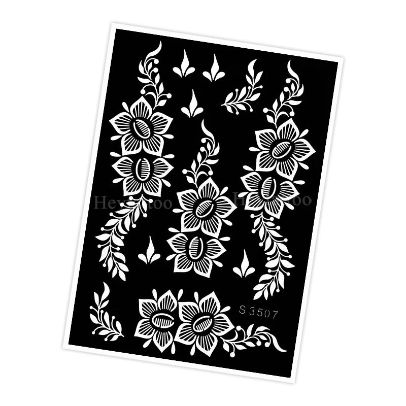 Waterproof Henna Stencil for Women Flower Mehndi Design Tattoo Stencil for Hand Foot Body Painting Tattoo Template Tatoo Tools