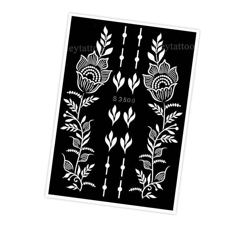Waterproof Henna Stencil for Women Flower Mehndi Design Tattoo Stencil for Hand Foot Body Painting Tattoo Template Tatoo Tools
