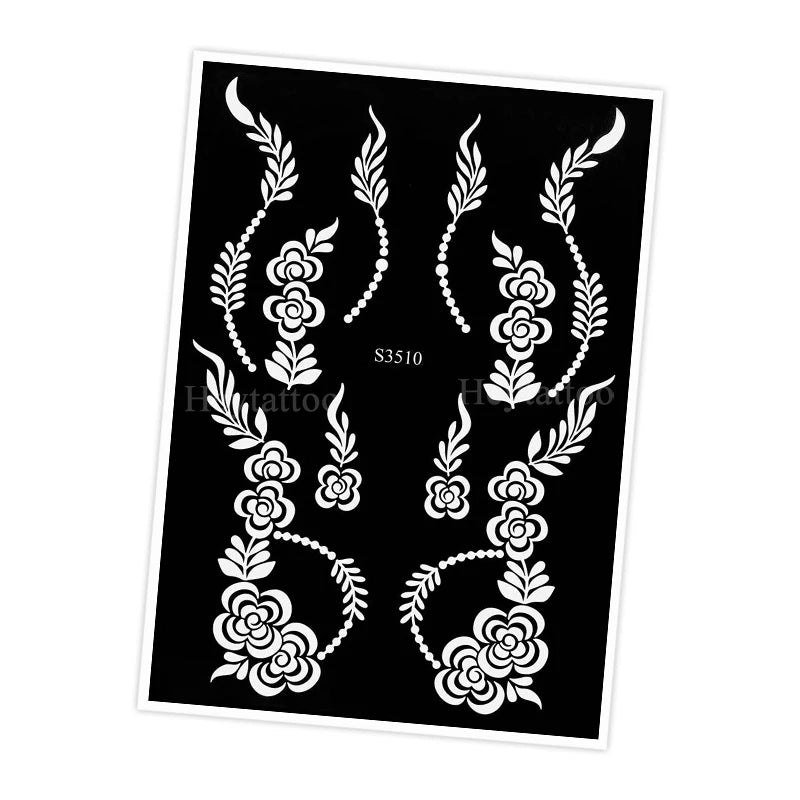 Waterproof Henna Stencil for Women Flower Mehndi Design Tattoo Stencil for Hand Foot Body Painting Tattoo Template Tatoo Tools
