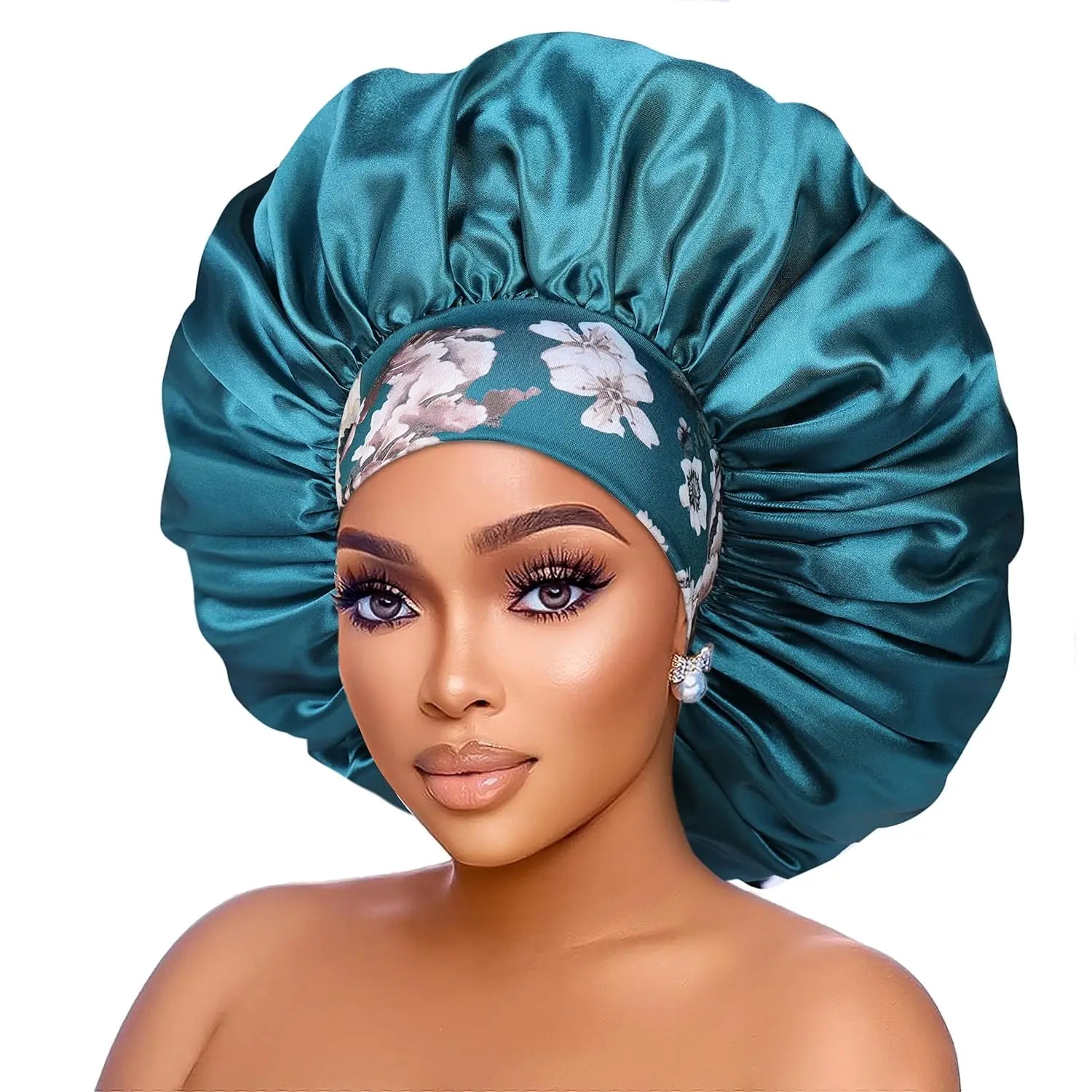 ✨ Damen Satin Schlafhaube – Atmungsaktive Seiden-Bonnet, Breites Elastikband, Komfortabel & Schonend für Haare