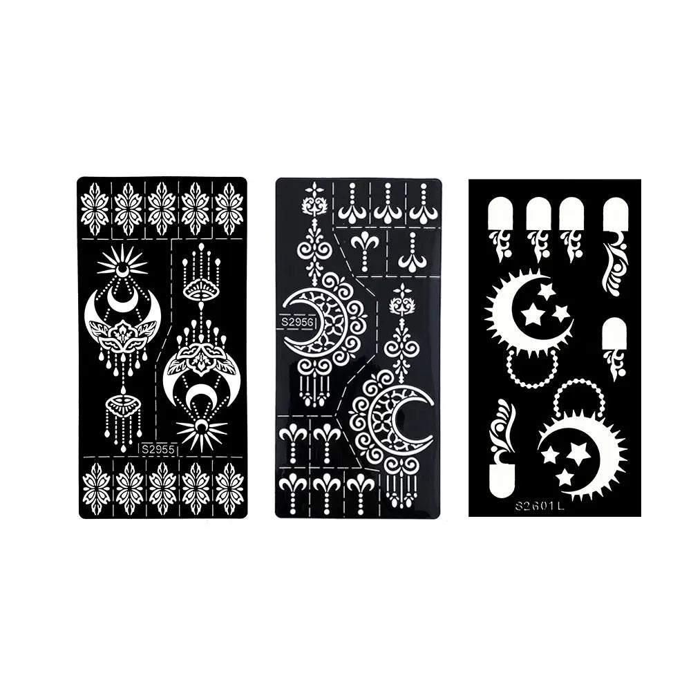 🌙 Layali Henna-Schablone „Moon Flower“ – Ramadan-Edition für Hände & Körperkunst ✨