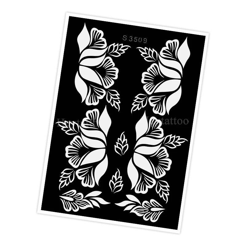 Waterproof Henna Stencil for Women Flower Mehndi Design Tattoo Stencil for Hand Foot Body Painting Tattoo Template Tatoo Tools