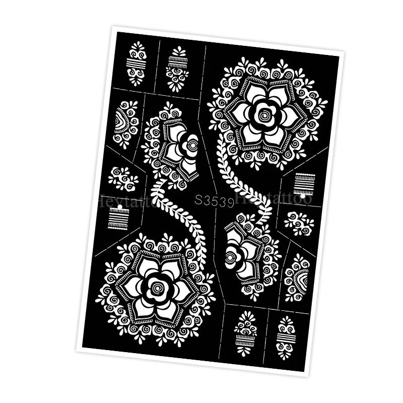 Waterproof Henna Stencil for Women Flower Mehndi Design Tattoo Stencil for Hand Foot Body Painting Tattoo Template Tatoo Tools