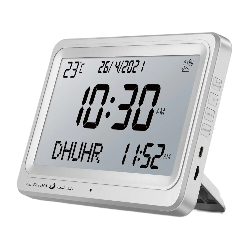 Layali LCD Azan Uhr – 8 Athan-Stilvolle Gebetsuhr mit Hijri-Kalender