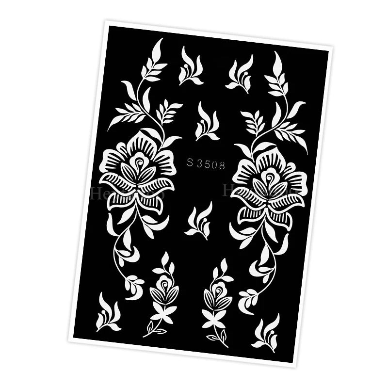 Waterproof Henna Stencil for Women Flower Mehndi Design Tattoo Stencil for Hand Foot Body Painting Tattoo Template Tatoo Tools