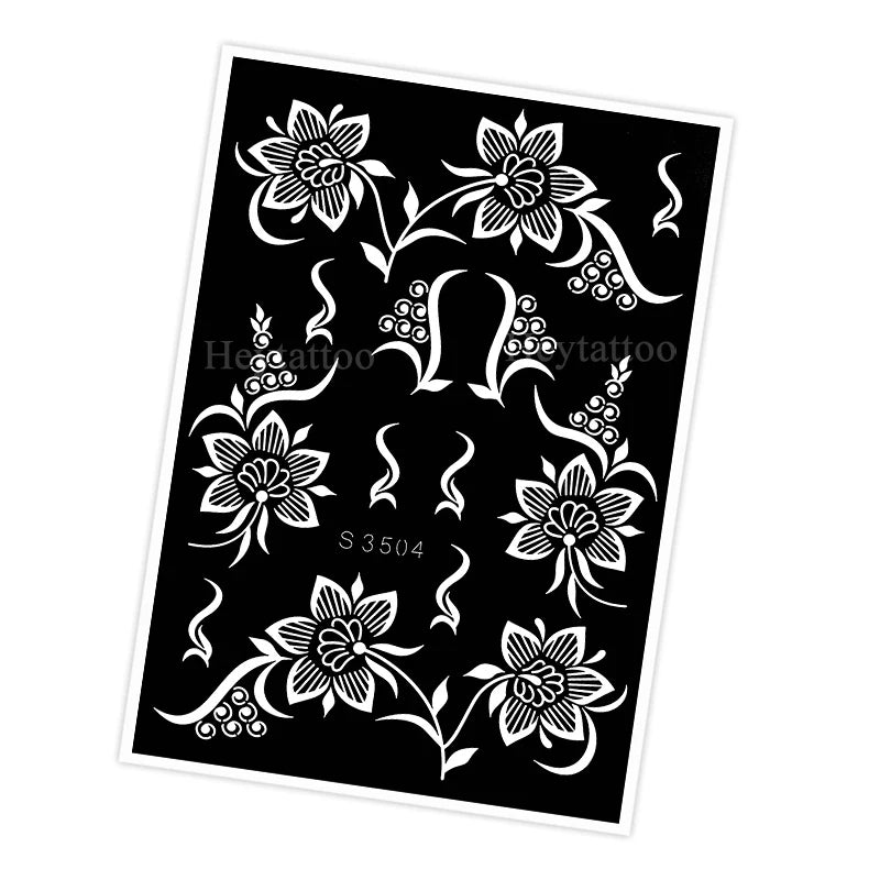 Waterproof Henna Stencil for Women Flower Mehndi Design Tattoo Stencil for Hand Foot Body Painting Tattoo Template Tatoo Tools